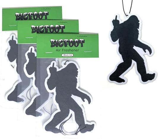 Bigfoot Air Freshener Car - Black Ice Car Air Freshener - Keeps Your Car Smelling Fresh and Inviting - Long Lasting Car Scent - Hanging Bigfoot Car Accessories for Men and Women (Pack of 3)