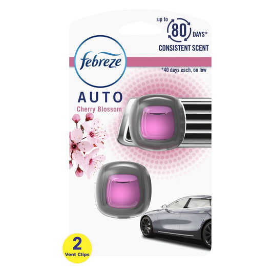 AUTO Air Freshener Vent Clip Cherry Blossom Scent, 2 Pack .07 Fl Oz Each
